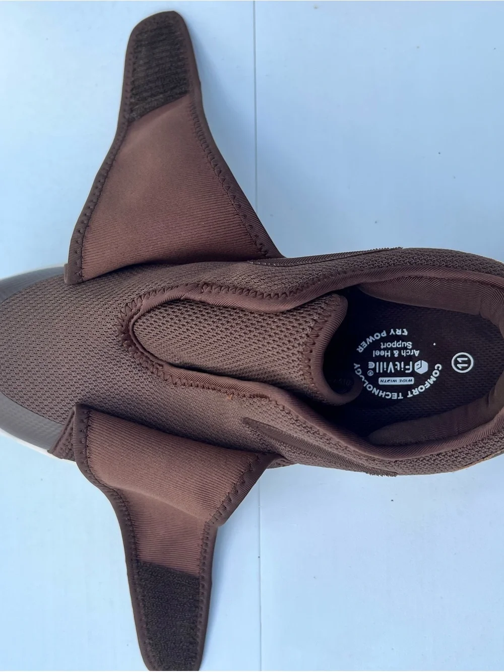 FitVille Diabetic Brown Slip-On Sneakers Men’s 11 EW